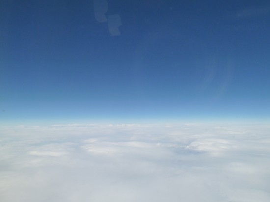 機上から眺めたきれいな雲