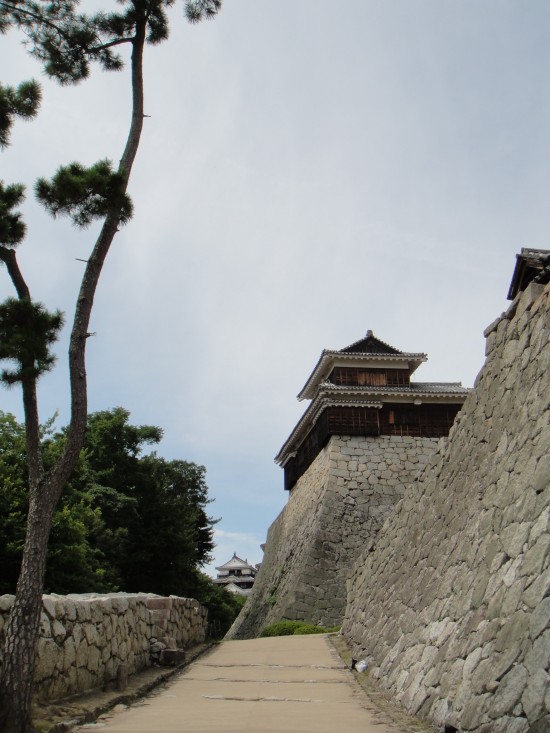 松山城　とても高い場所にあり荘厳な城でした