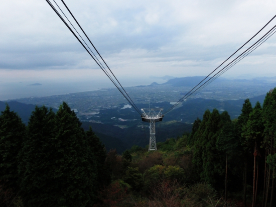 雲辺寺ロープウエーから眼下を望む。