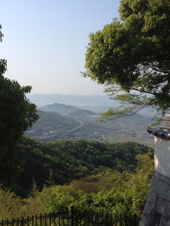 本堂からの景色。数日前に居た下界を眺める。