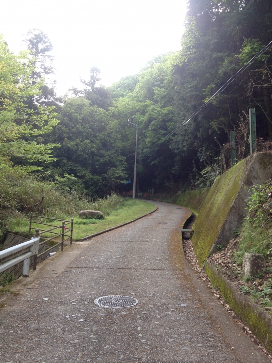 ケーブルカー乗り場の鳥居をくぐり、遍路道は真っ直ぐです。こんな感じのコンクリートの坂道を上ります。