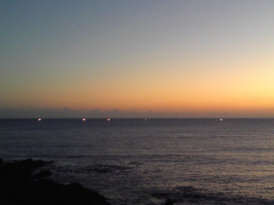 道の駅からの夕日