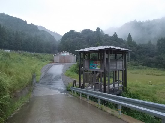 国道を暫く歩くと、頭の真上で雷鳴が轟いた。雨ならまだしも雷は宜しくない。走って「亀休憩所」に戻り、やり過ごすこととしたが収まらない、意を決して歩き始めた。