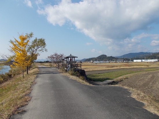 国分川の堤防を歩く遍路道。天気も良く気持ちよく歩くことができた。