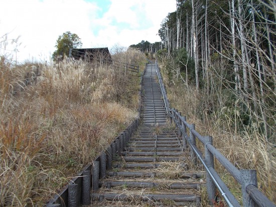 整備された長く続く階段の遍路道である。足に堪える。