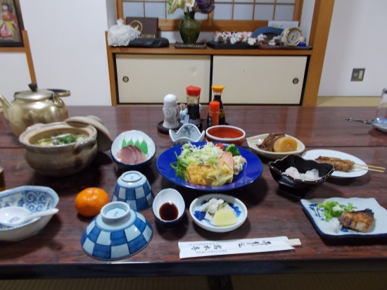 宿坊での夕食