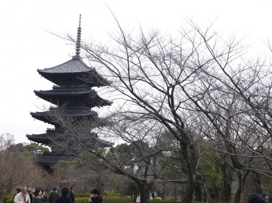 東寺　五重塔です。日本一の高さです。奈良の興福寺よりちょっとだけ高いです。