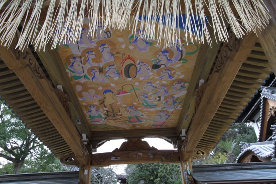 浄瑠璃寺の門の天井画