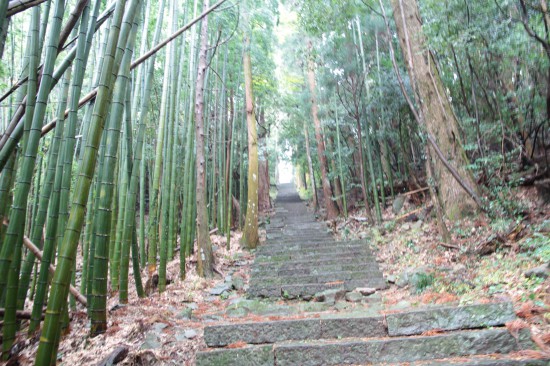 大山寺　仁王門からの階段