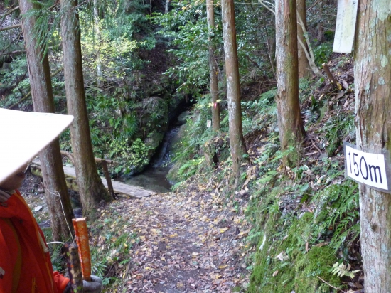 登山口からの距離が50メートル間隔で表示されていました。ただし、ほんの一部地域のみでしたが。