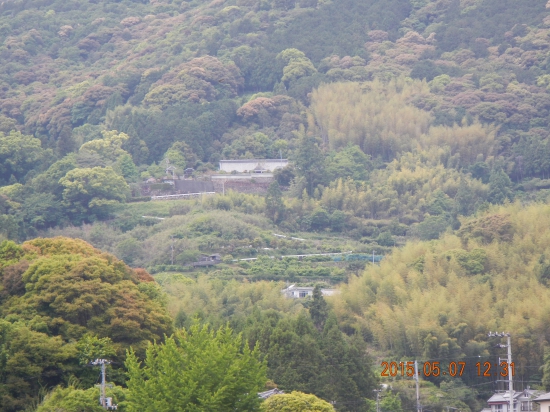 山の中腹に清瀧寺が見える