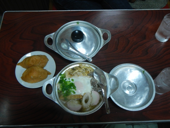 ３６日目の昼食  「アサヒ」の鍋焼うどん