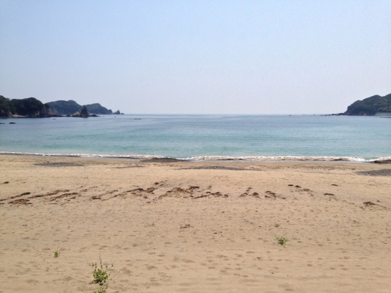 やっとここまで来ました、田井ノ浜！お遍路で初めての海！