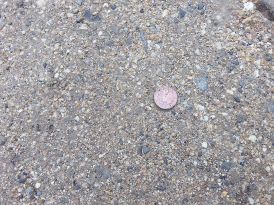 箸蔵寺の本堂から大師堂へ向かう参道で見つけた１０円硬貨です。