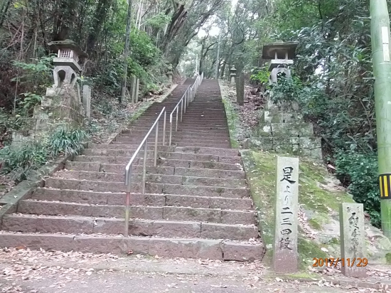 切幡寺への２３４段の石段、総数は山門から333段と聞いています。